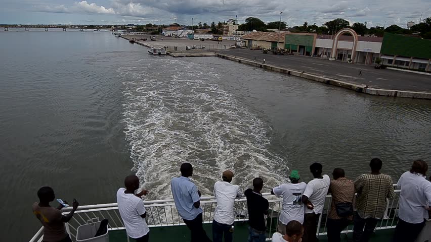 ZIGUINCHOR, SENEGAL - SEPTEMBER 29: Passengers aboard the new ferry between Ziguinchor and Dakar on September, 29 2012 in Ziguinchor, Senegal. The old ship sank in 2002, killing at least 1,863 people.