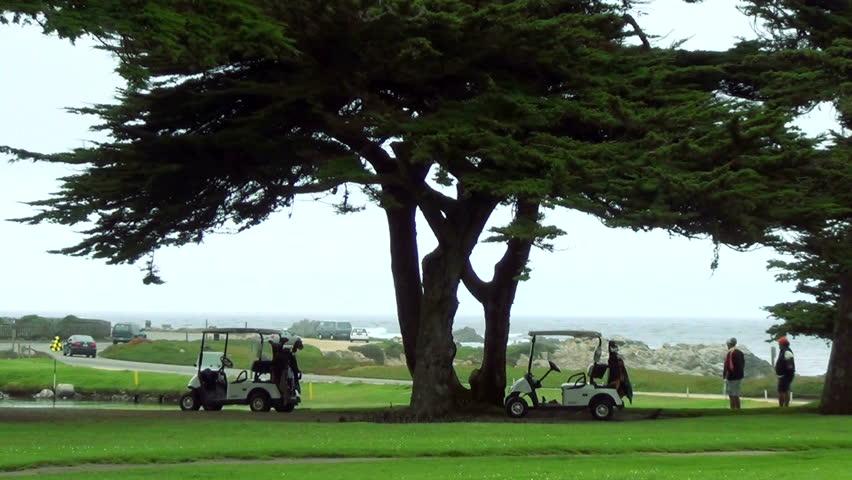 MONTEREY, CA - OCTOBER 5: World-famous Pebble Beach golf course, October 5, 2012 in Monterey, CA. Pebble Beach golf course is the most famous course in the Western United States,