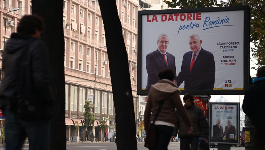 BUCHAREST, ROMANIA â NOVEMBER 9: Electoral campaign has started. Parliamentary elections are to be held on December, 9th, 2012. Competition is going to be tough. November 9, 2012, Bucharest, Romania
