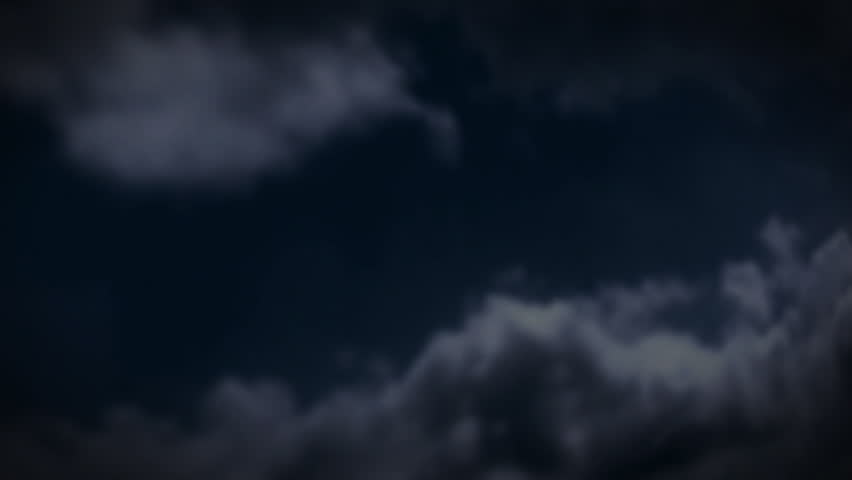 Dandelion against dark sky flying through