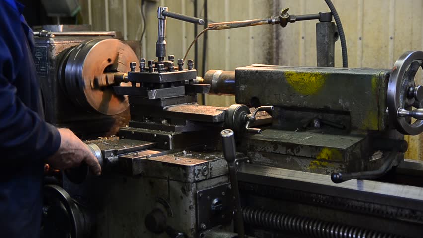Metal turner at the work place
