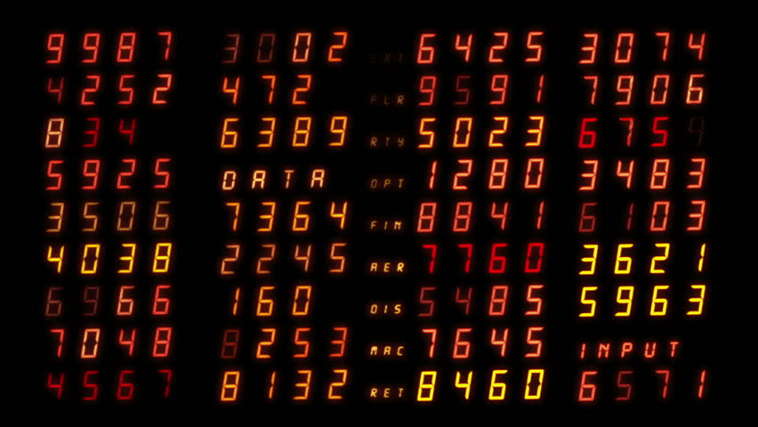 Digits Blinking Loop of rows of random retro future digits blinking.