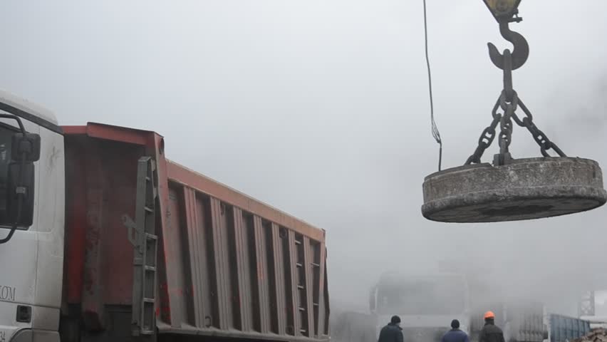 Steel works. Cast iron loading.
