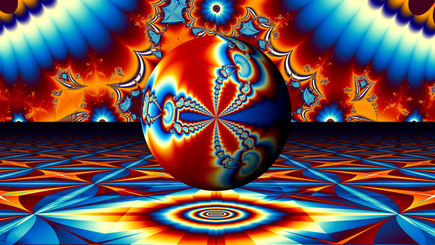 Rotating multicolored psychedelic sphere