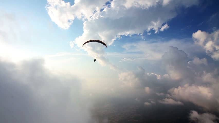 Following Parachute  silhouette 