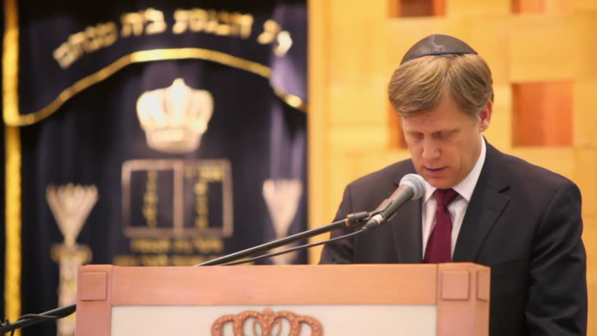 MOSCOW - JAN 27: Ambassador of USA in Russia Michael McFaul speaks on tribune in moscow synagogue Beis Menachem at International Holocaust Remembrance Day, on Jan 27, 2012, Moscow, Russia.