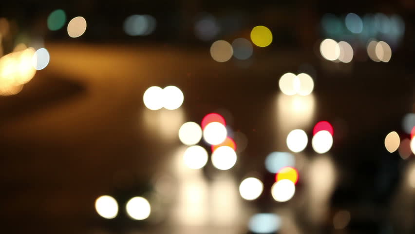 Defocused night traffic lights-Bangkok