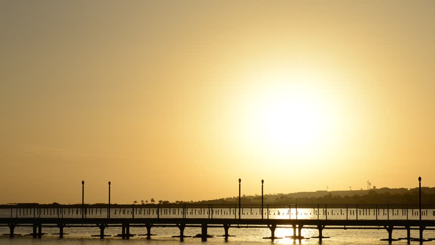 Timelaps of sunrise and beach at the luxury hotel, Hurghada, Egypt. timelapse