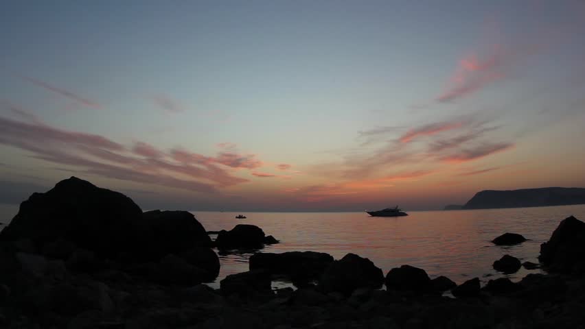sunset on the Black Sea. Crimea, Ukraine

