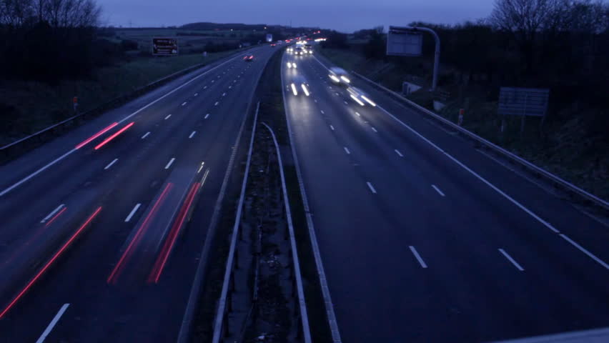 Traffic on motorway timelapse