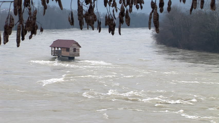 Natural disasters, flooded houses 
