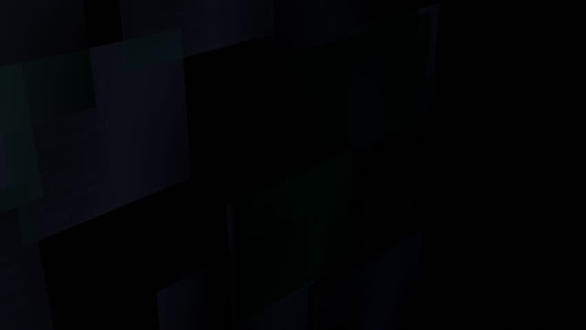 Rising computerized readout on multiple transparent tiles.