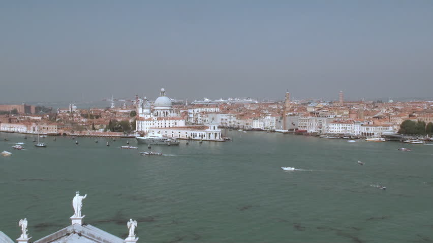 View from San Giorgio Maggiore on Dorsoduro, Venice, with its basilica Santa Maria della Salute