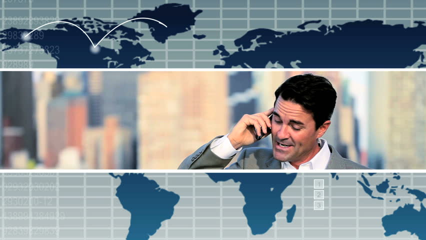 Global business montage images featuring successful peoples achievements