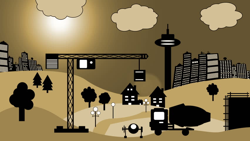 Cartoon Of Construction Site Stock Footage Video 3337040 | Shutterstock