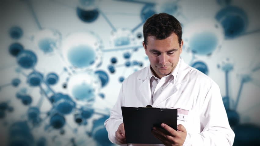 Young Scientist Documents Molecules Background