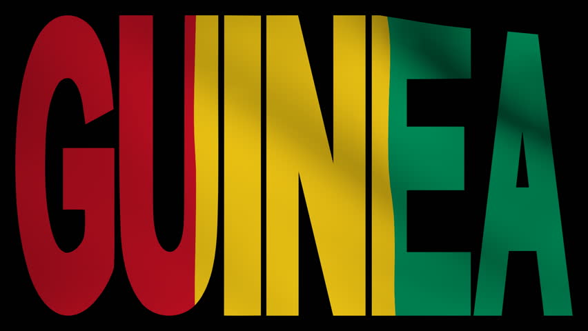 Guinea text with fluttering flag animation