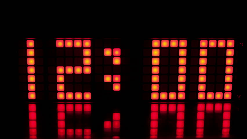 numerical digital display made from an LED clock counter made into a video wall
