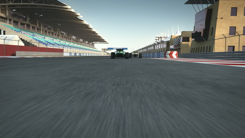 formula one racecars crossing finishing line - POV - high quality 3d animation - visit our portfolio for more
