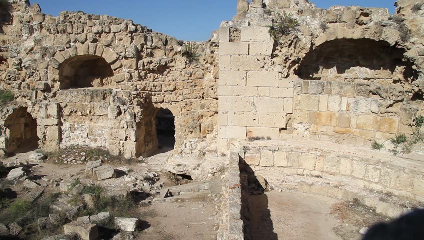 Ruins of big roman bath in Salamis, North Cyprus