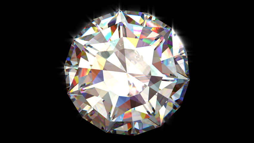 Seamless turning 3D Brilliant Diamond
