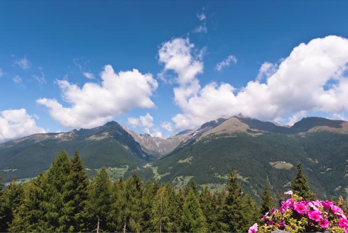 Italy Alps Mountains TemÃ¹
Time lapse Running clouds 
TemÃ¹ is a village in Lombardy, close to Brescia inside Val Camonica and Adamello