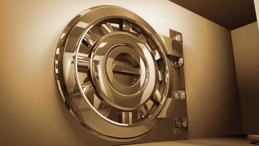 bank safe animation door opening with alpha