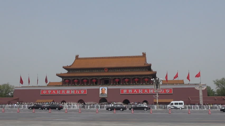 BEIJING, CHINA - APRIL 25, 2012,  Fast motion of Forbidden city and streetlife by day