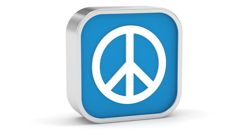  Peace sign on a white background. Part of a series.