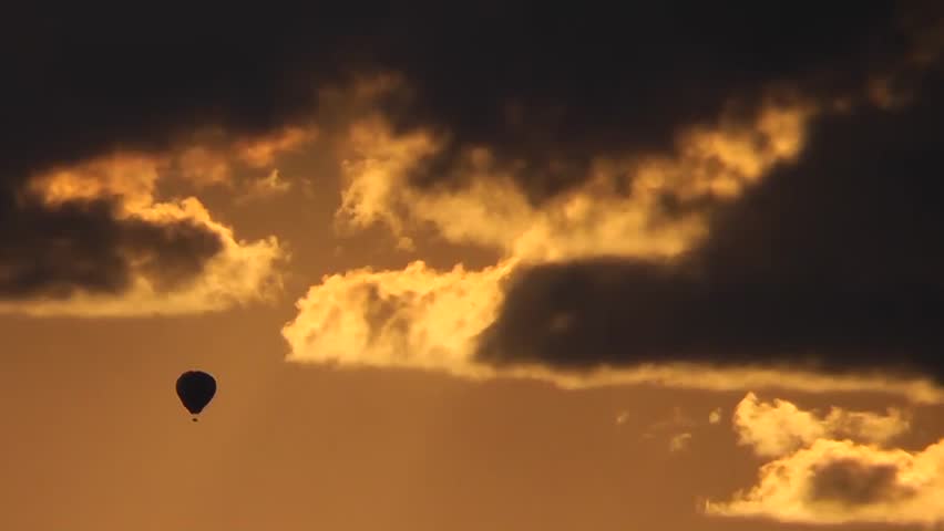 Hot air balloon at sunset