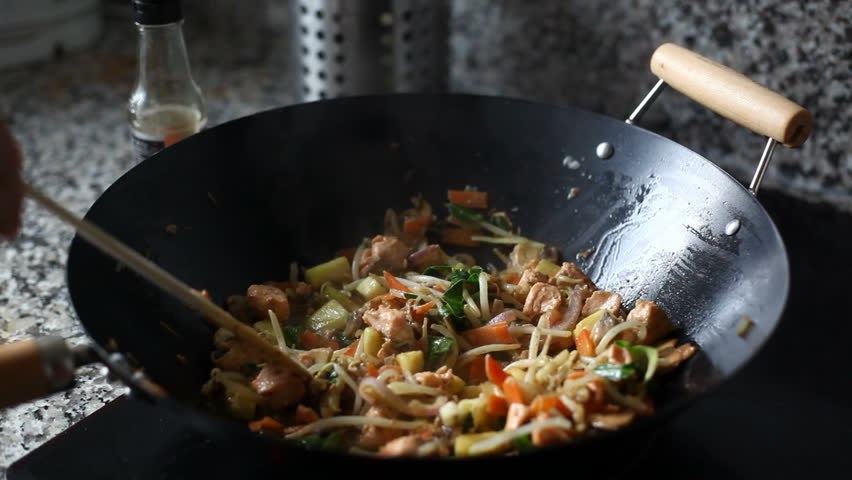 cooking stir fry chinese food 