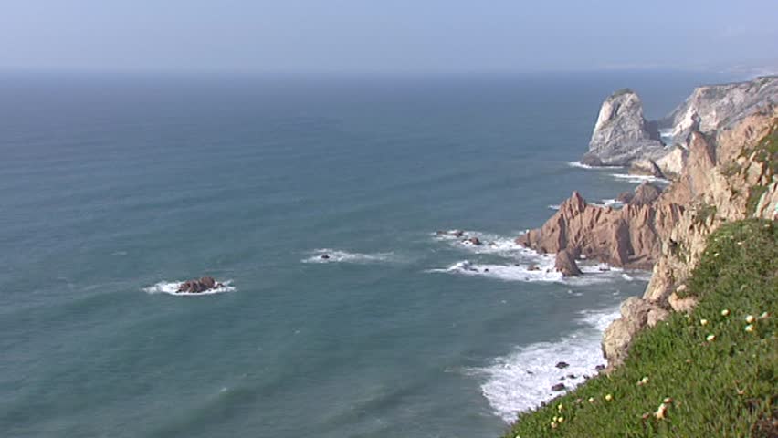 Cape Cabo da Roca at Atlantic coast, Portugal, is the westernmost mainland coast of Portugal and continental Europe