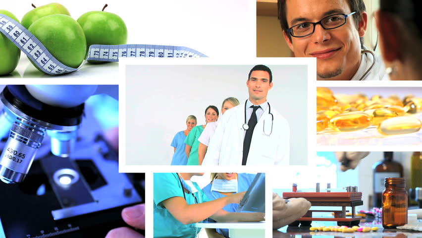Montage of multiple images for healthy living