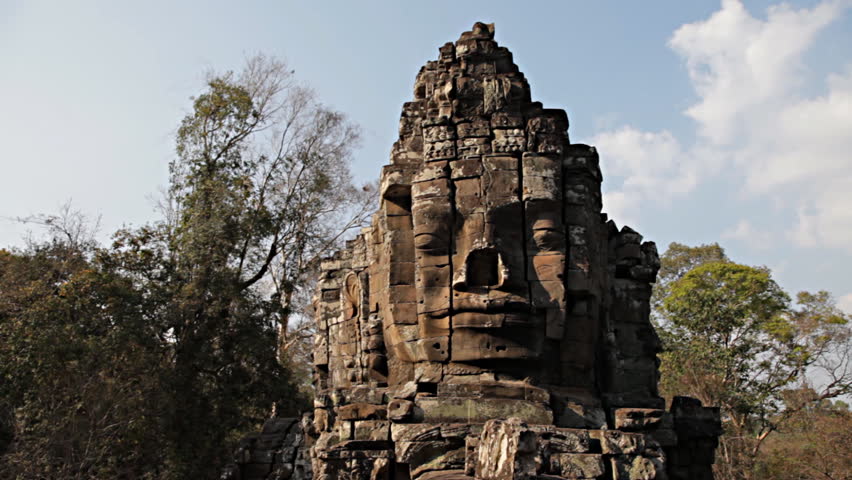 Timelapse of Angkor Thom East Gate known as the death gate in Angkor Cambodia