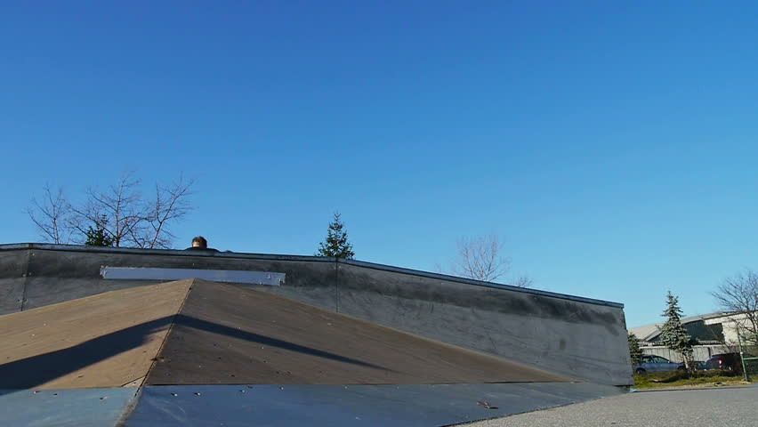 Skateboarder doing flip trick