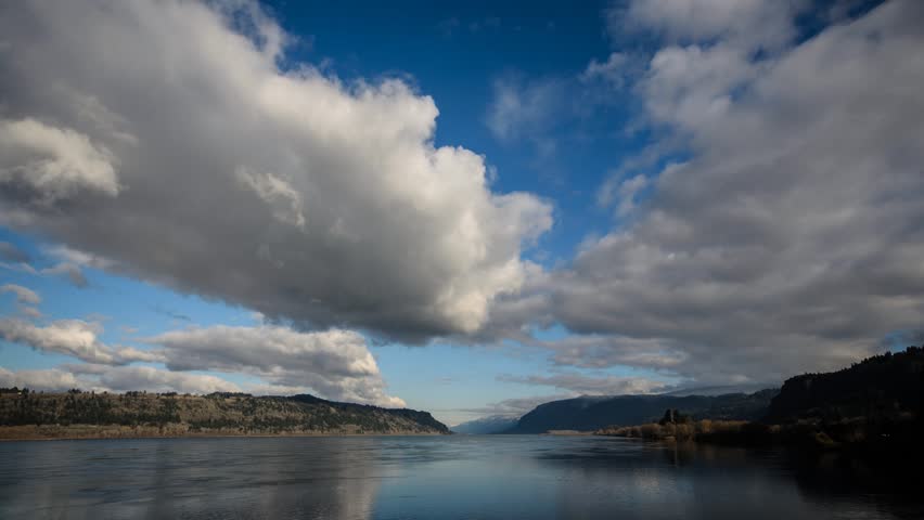 Clouds over the Columbia River Gorge in Oregon State