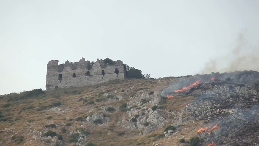 Mountain with castle on the top