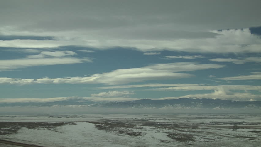 Cold Winter Day. in the Mountains Strong jet stream aloft, mountain waves, and pollution trapped near ground