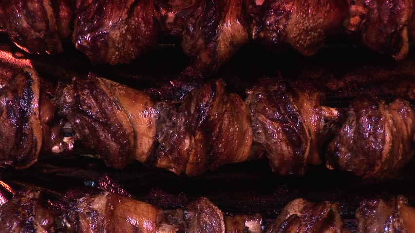 HD1080i Grilled Knuckle of Pork (Grillhaxe). Oktoberfest. Munich beer festival