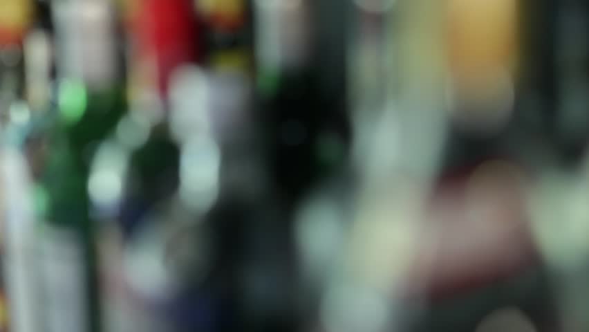 Blurred close up shot of alcoholic beverages