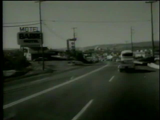 The point of view of car driver of road in Pennsylvania circa 1964-MGM PICTURES, UNIVERSAL-INTERNATIONAL NEWSREEL, USA, filmed in 1964  