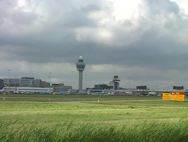 Airplane taking off from Schiphol airport in the Netherlands