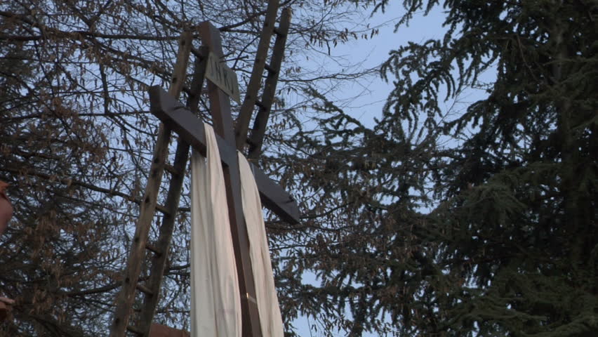 ROMAGNANO SESIA, ITALY - march 31: Via Crucis (Way of the Cross). Representation of Jesus crucifixion on March 31, 2013 in Romagnano Sesia, Italy