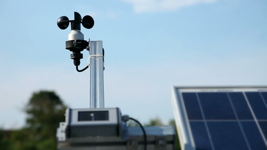 Device for weather forecast and solar panels in the back