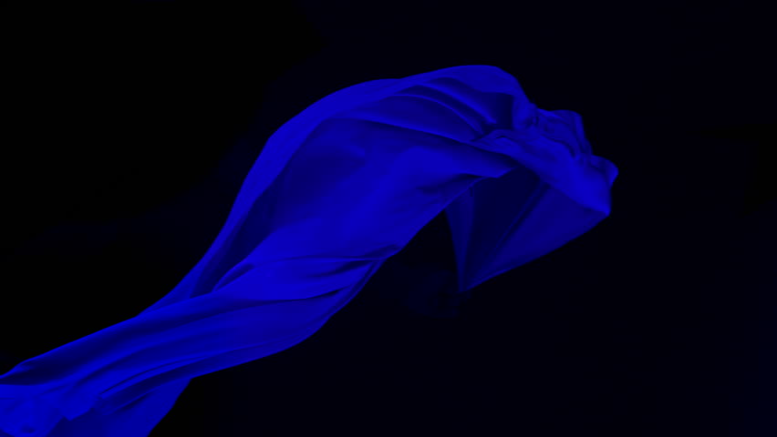 Flowing blue cloth shooting with high speed camera, phantom flex.