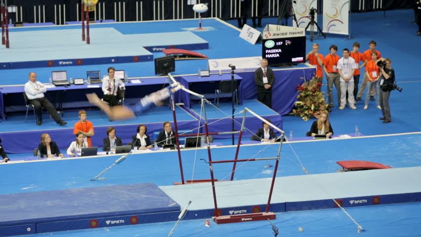 MOSCOW - APR 19: 2013 European Artistic Gymnastics Championships. Maria Paseka - Russian gymnast in Olympic Stadium on April 19, 2013 in Moscow, Russia