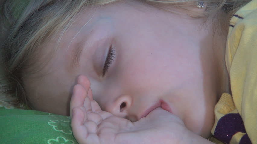 Sleeping Child, Sleeping Little Girl Sucking Thumb, Habits of Children