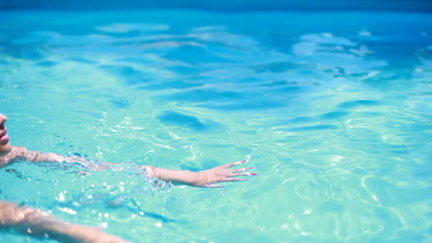 Model is swimming.