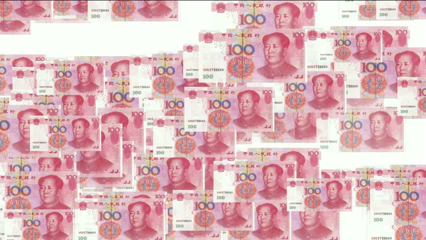 Float looming 100 RMB bills.
