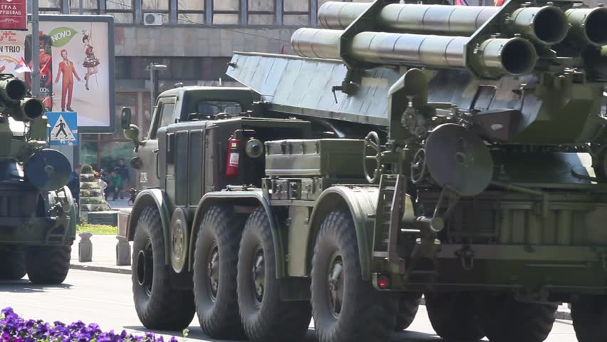 KRUSEVAC, SERBIA - APRIL 17 2013: Serbian military parade
